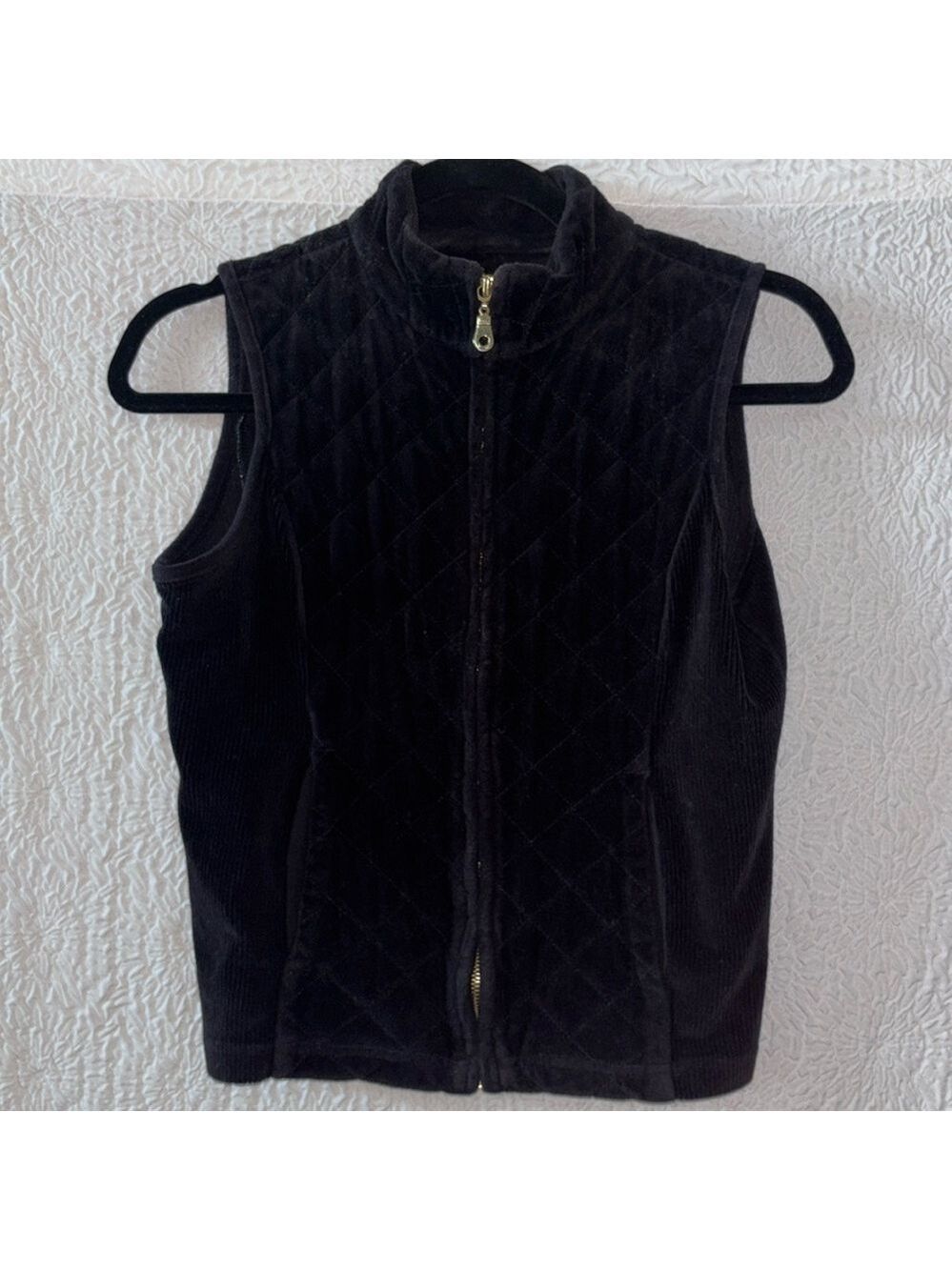 Charter Club Velvet Quilted Stitch Sleeveless Vest